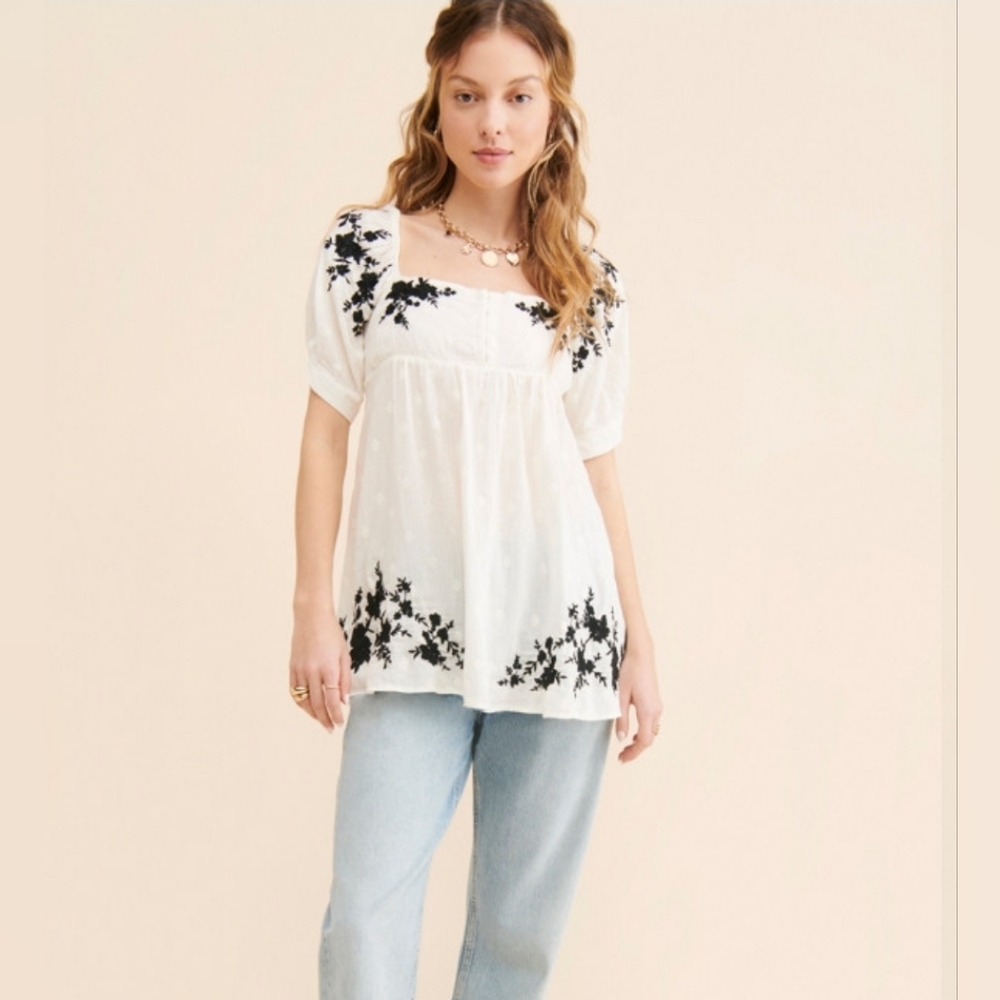 Free People Medium Arlo Embroidered boho Tunic